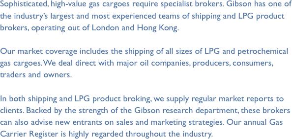 Sophisticated, high-value gas cargoes require