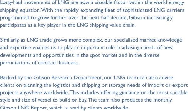 Long-haul movements of LNG are